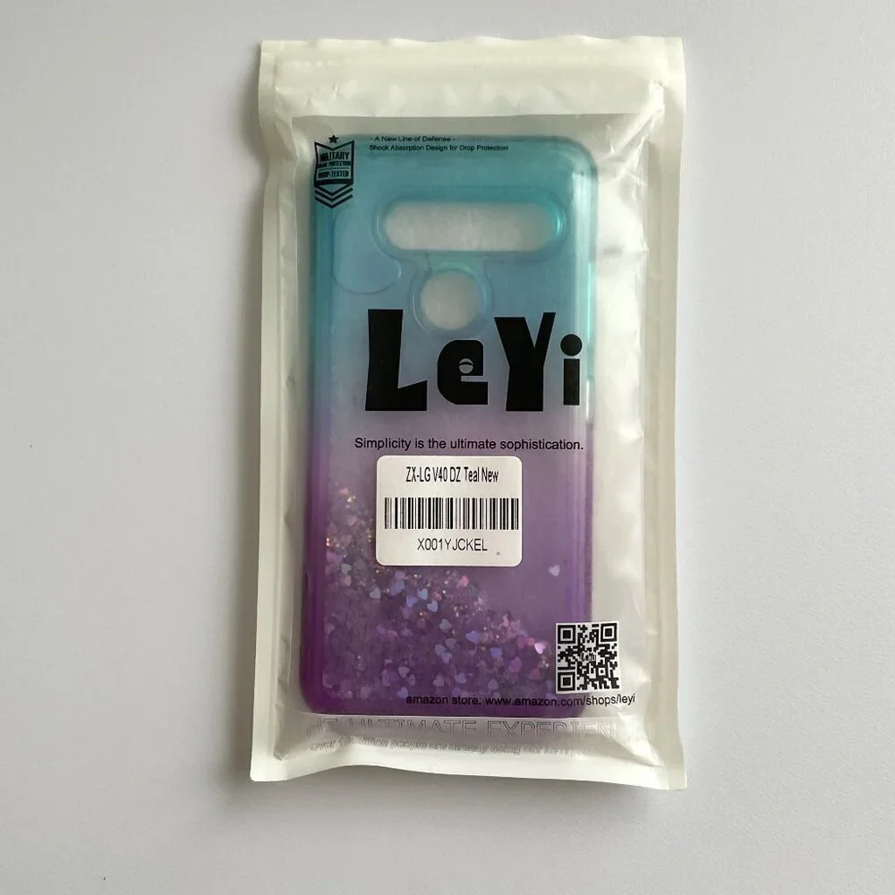ZX-LG V40 DZ PHONE CASE LIQUID HEART BLING CASE